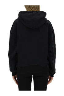 Off-white women’s black sweatshirt black oversized hoodie with soft relaxed fit and ribbed cuffs ideal for casual wear