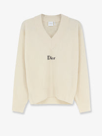Dior Women's White Wool and Cashmere Ribbed Sweater White