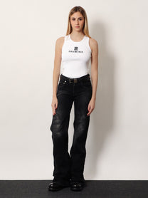 Balenciaga Women's Wide Leg Jeans Black
