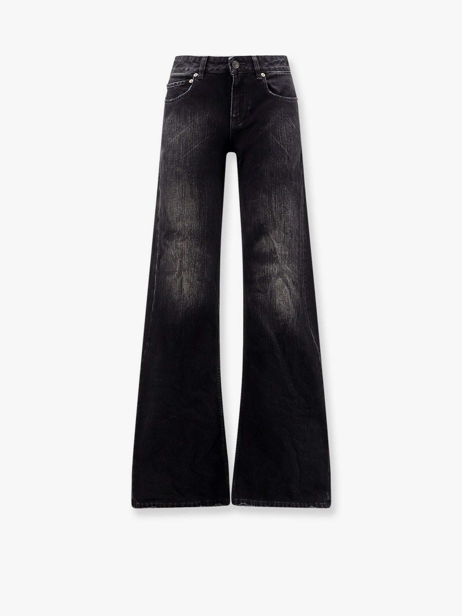 Balenciaga Women's Wide Leg Jeans Black