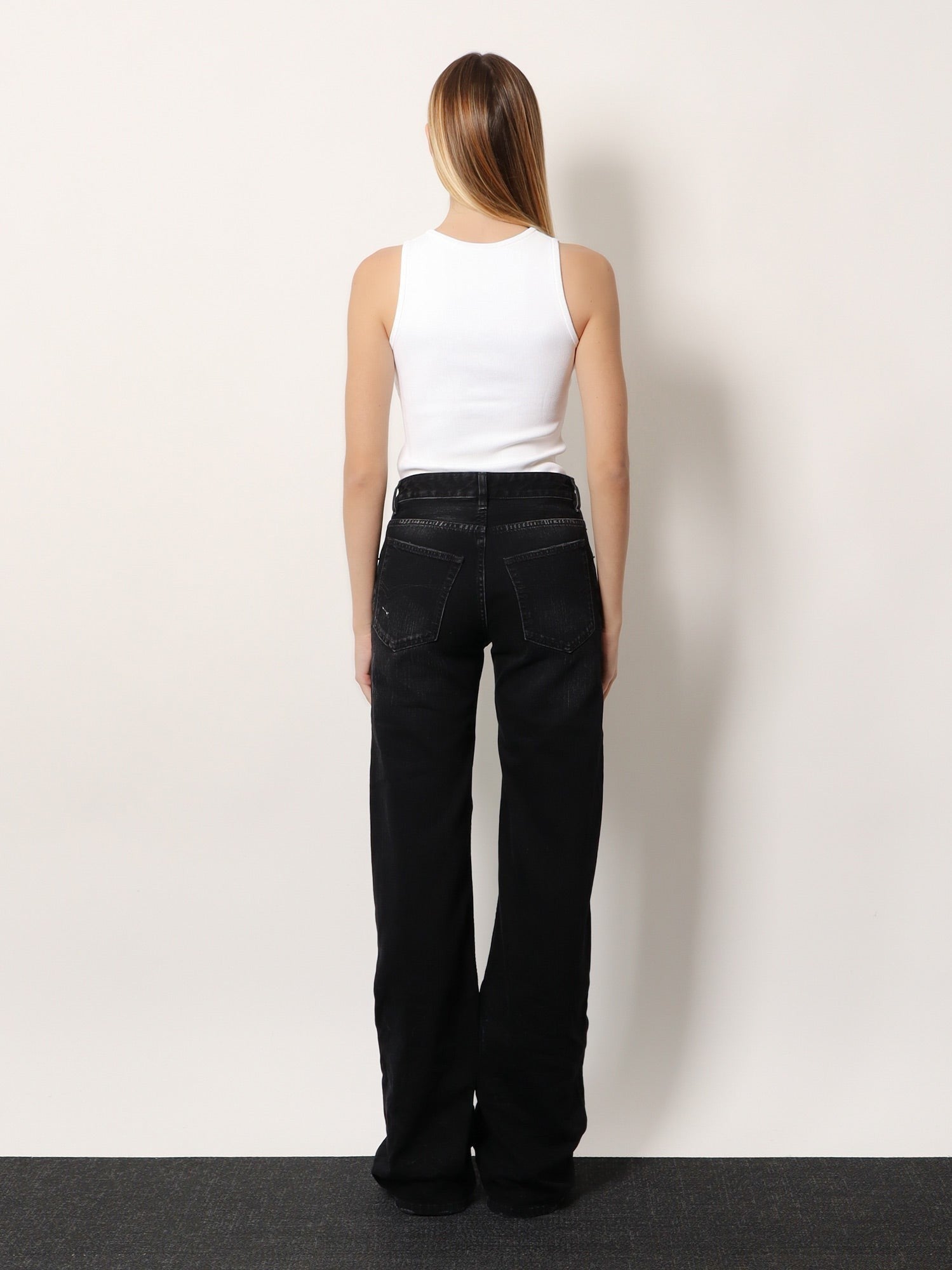 Balenciaga Women's Wide Leg Jeans Black