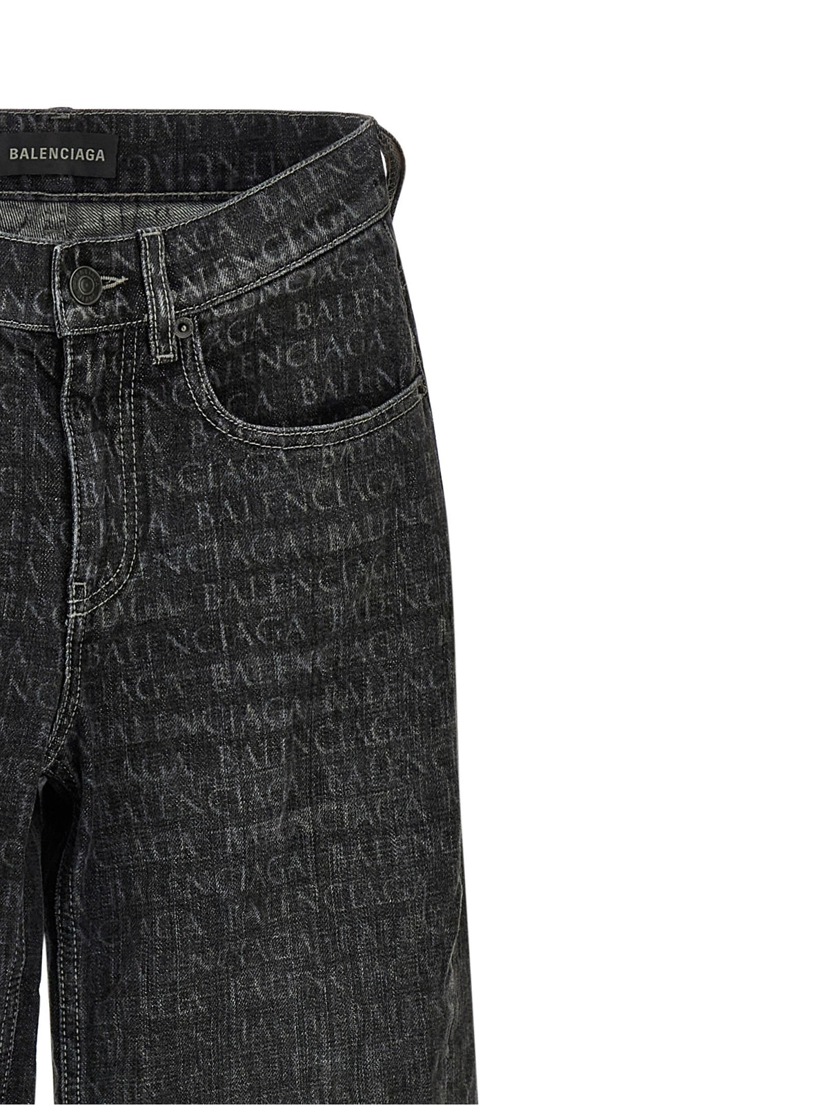 Balenciaga Wide Leg Jeans Black