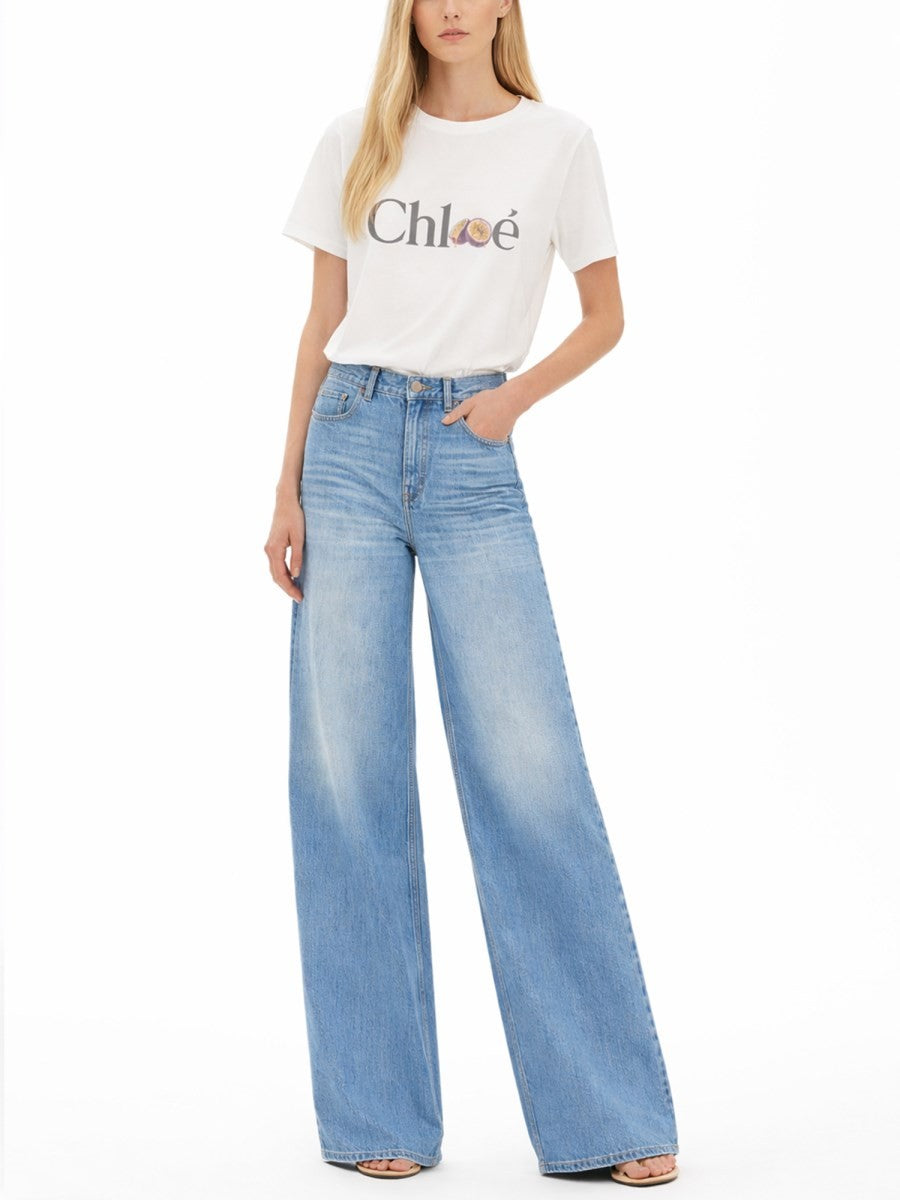 Chloé Women's Wide Leg Jeans Blue