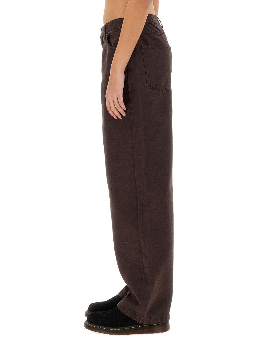 Rotate Birger Christensen Women's Wide Leg Pants Brown