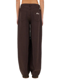 Rotate Birger Christensen Women's Wide Leg Pants Brown