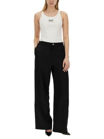 Moschino Jeans Women's Wide Leg Pants Black
