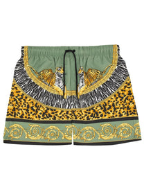 Versace Men's Wild Cats Beach Bermuda Shorts Multicolor