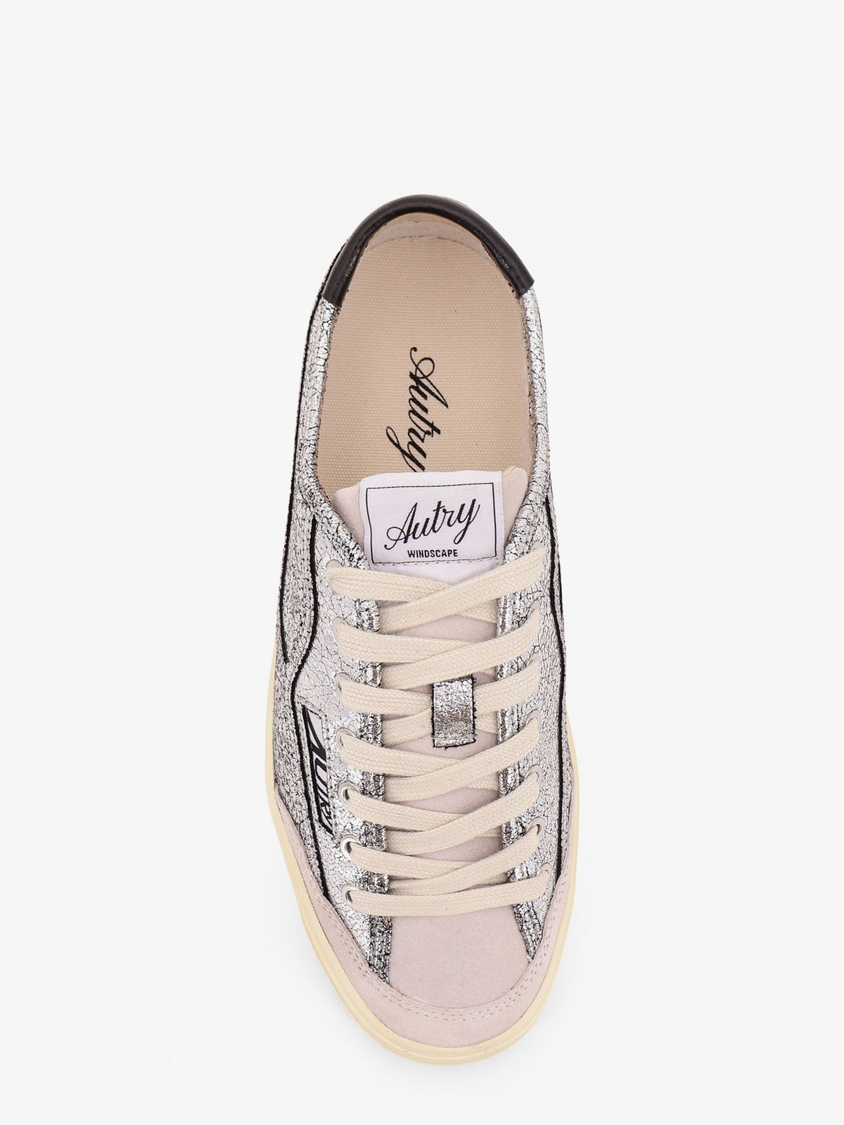 AUTRY Women's Windscape Low Silver Leather Sneakers Silver