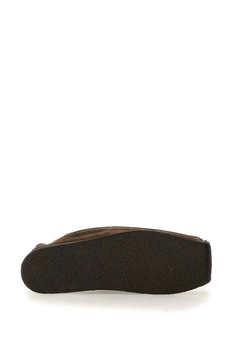 Woburn Walk men’s suede loafer in brown with a black rubber sole featuring a slip-on design