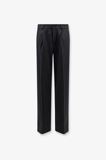 Woodbird men’s viscose blend trousers black with pleated front and straight-leg cut tailored for a sharp look