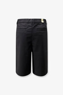 Woodbird men’s wbbin viscose blend black bermuda shorts with sleek tailored fit and two back pockets shown from back side