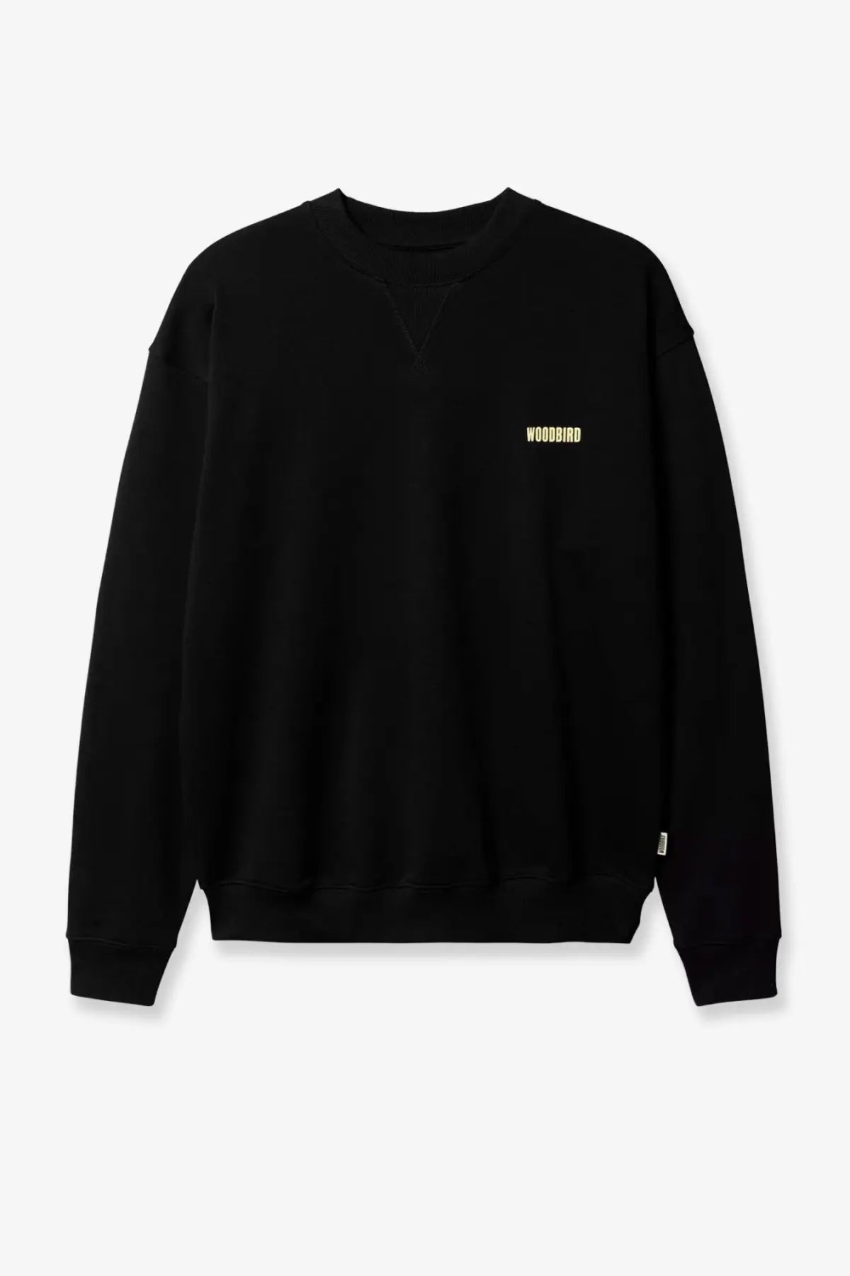 Woodbird mens wbcane lion cotton jersey black sweatshirt with subtle gold logo on the chest