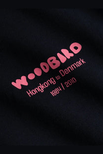 Woodbird men’s wbcane organic cotton black sweatshirt with bold pink embroidered logo hongkong to denmark 1984 2010