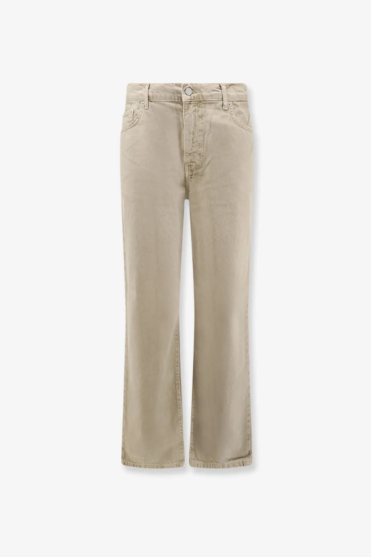 Woodbird men’s wbleroy base beige denim trousers with beige wide-leg relaxed fit and classic five-pocket design