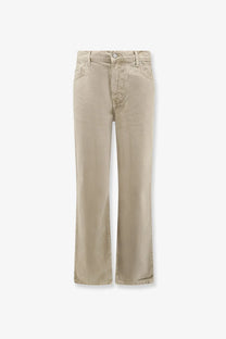 Woodbird men’s wbleroy base beige denim trousers with beige wide-leg relaxed fit and classic five-pocket design