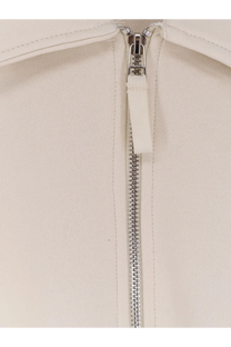 Woodbird men’s wbtom organic cotton sweatshirt white with an off-white zipper and metallic pull tab on textured fabric