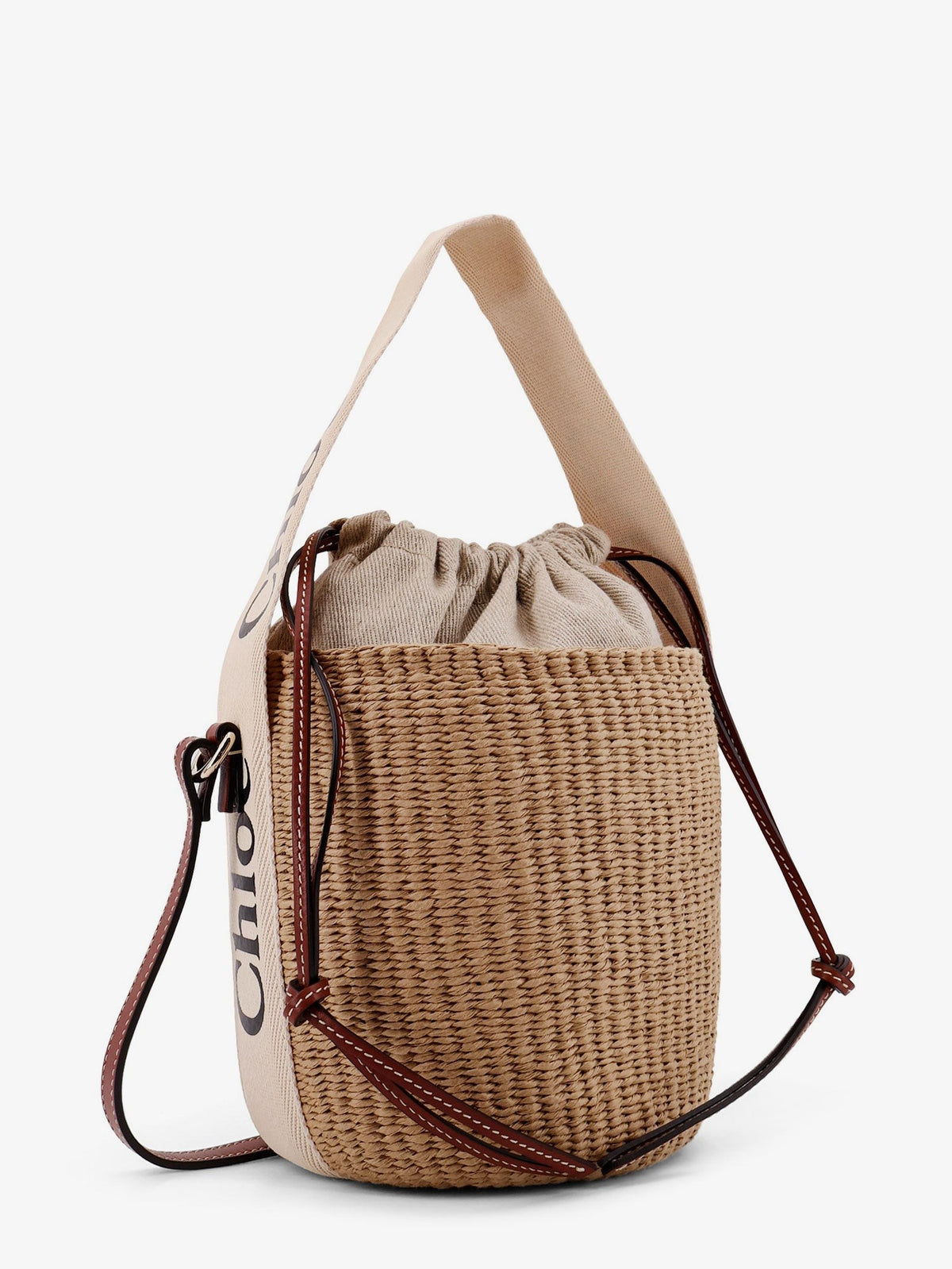 Chloé Women's Woody Raffia Bucket Bag White