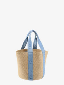 Chloé Women's Woody Raffia Shoulder Bag Blue