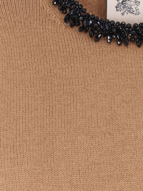 Semicouture Women's Wool and Cashmere Blend Sweater Beige, view 3