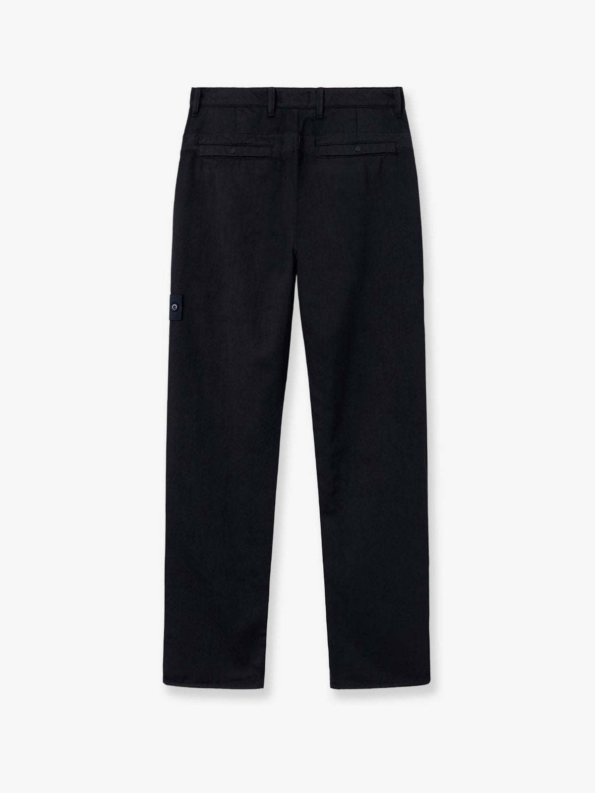 Stone Island Men's Wool and Cotton Blend Trousers Black