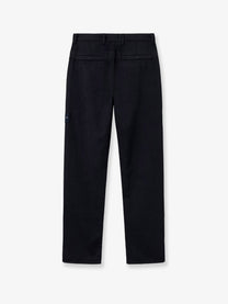 Stone Island Men's Wool and Cotton Blend Trousers Black