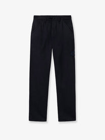 Stone Island Men's Wool and Cotton Blend Trousers Black