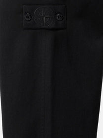 Stone Island Men's Wool and Cotton Blend Trousers Black