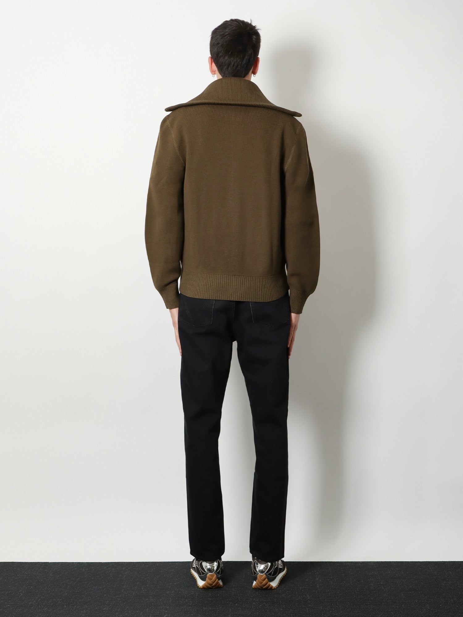 Bottega Veneta Men's Wool and Cotton Cardigan Darkmoss