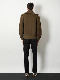 Bottega Veneta Men's Wool and Cotton Cardigan Darkmoss