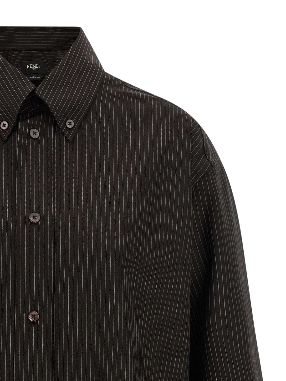 Fendi Wool and Lace Shirt Brown