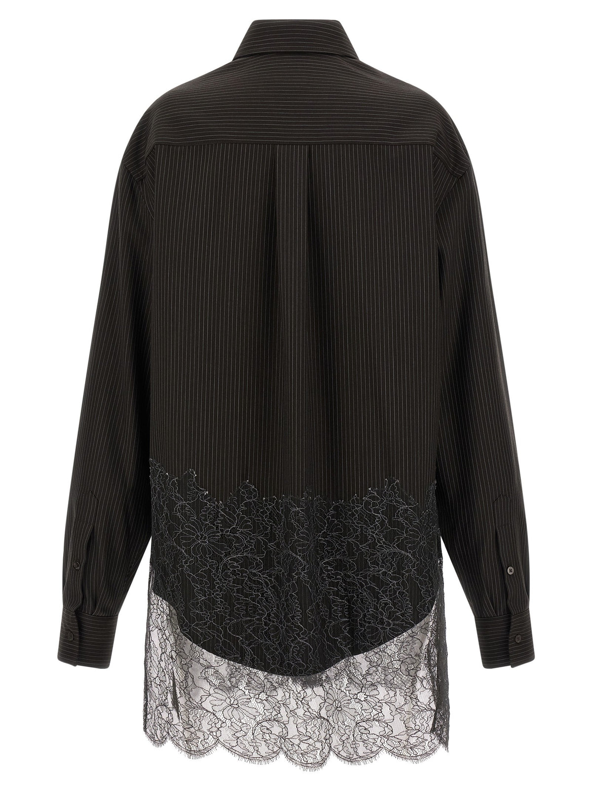 Fendi Wool and Lace Shirt Brown
