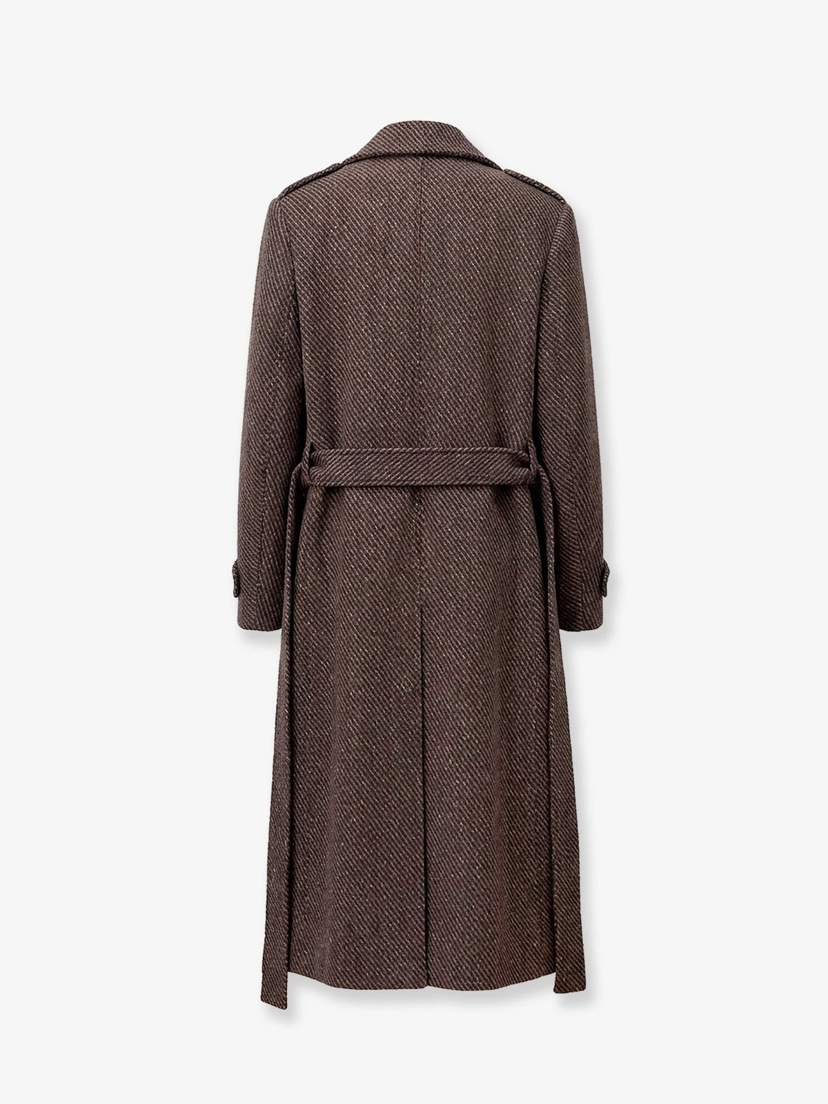 Dior Men's Wool and Silk Blend Natté Coat Brown
