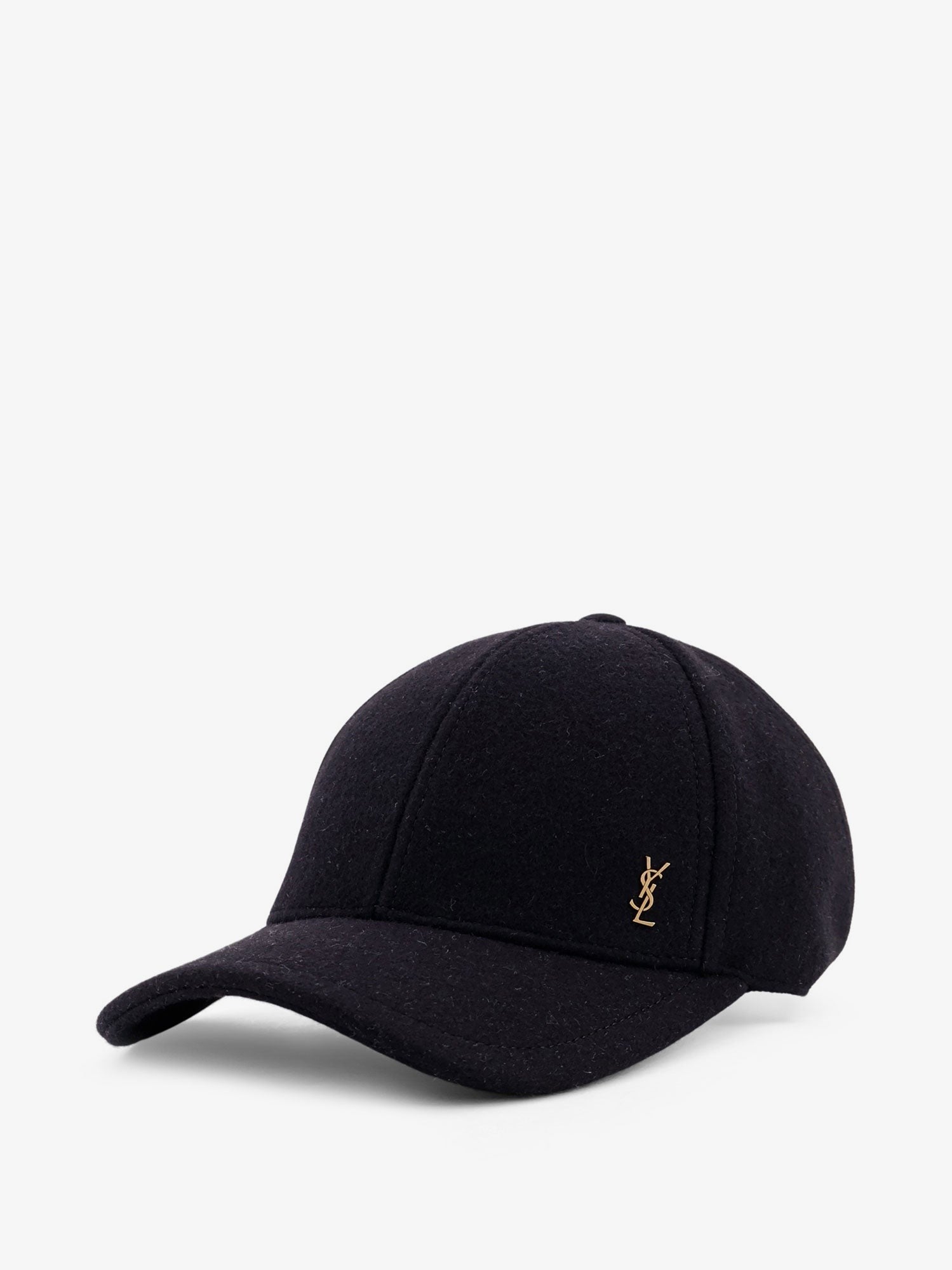 Saint Laurent Unisex Wool Baseball Hat Black