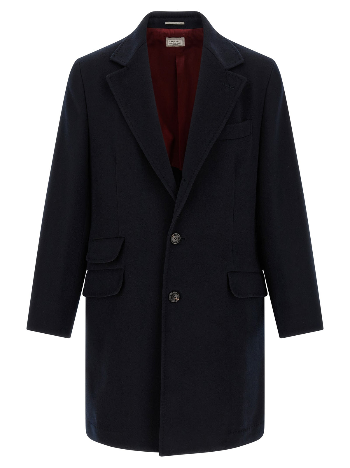 Brunello Cucinelli Wool Beaver Coat Blue