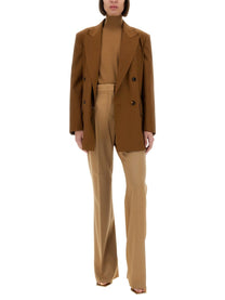 Max Mara Women's Wool Blend Double Breasted Jacket Brown