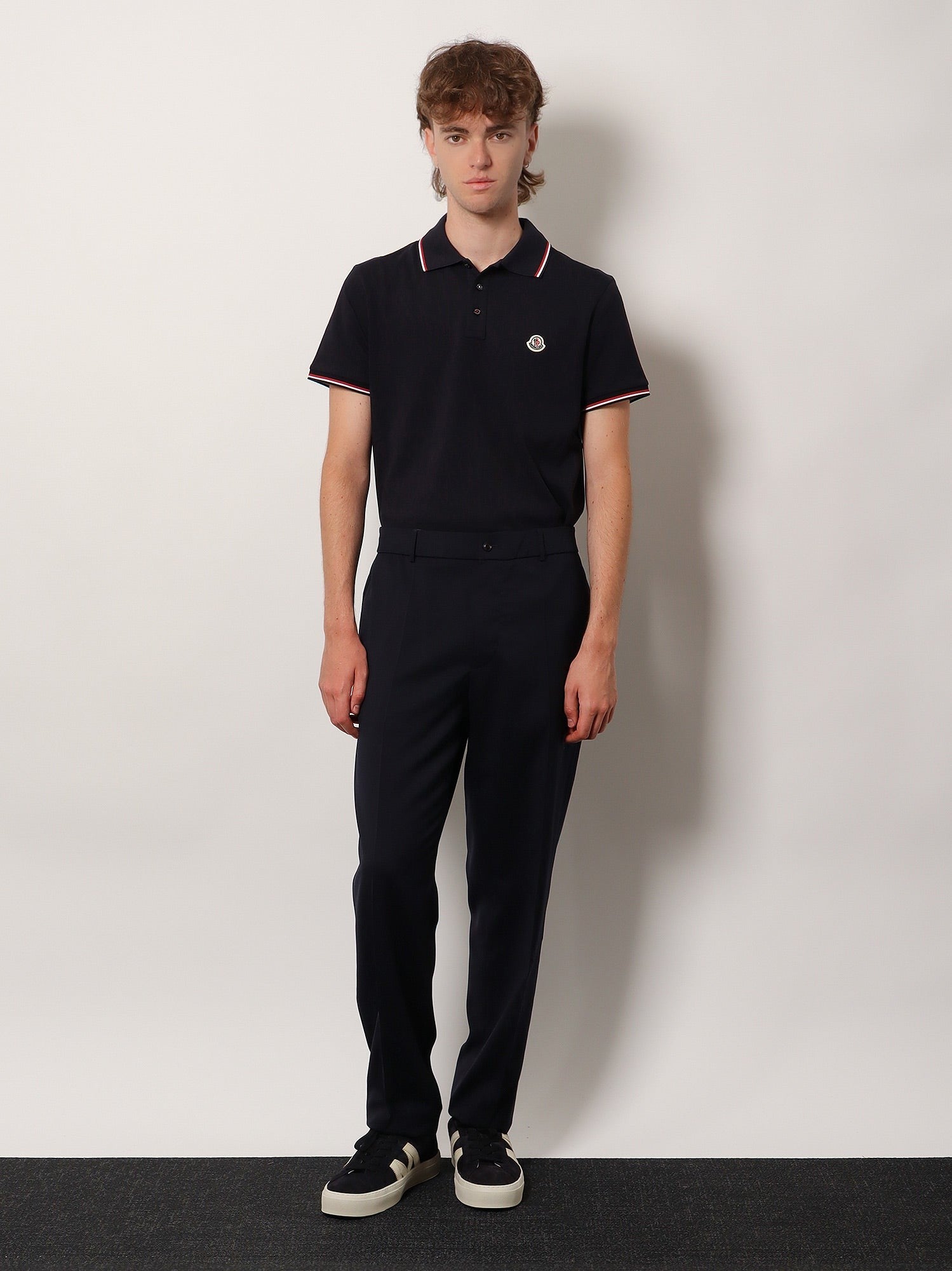 Moncler Men's Wool Blend Trousers Blue