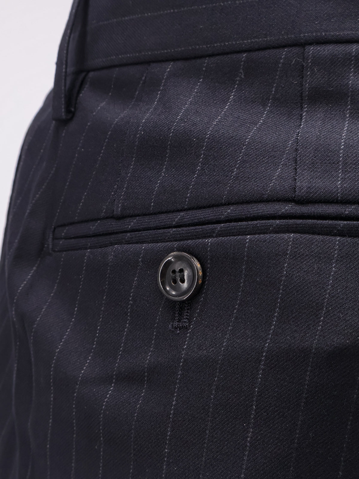 Tonywack Unisex Wool Blend Unisex Pinstriped Trousers Blue