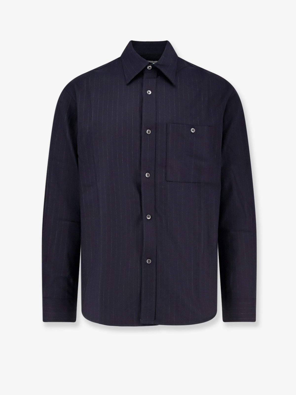 Tonywack Unisex Wool Blend Unisex Striped Shirt Blue