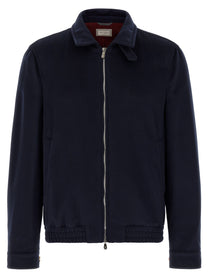 Brunello Cucinelli Wool Bomber Beaver Blue