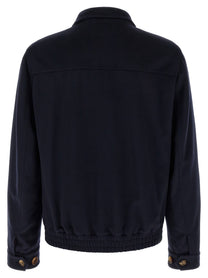 Brunello Cucinelli Wool Bomber Beaver Blue