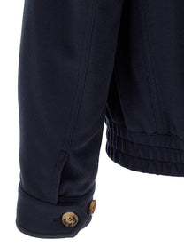 Brunello Cucinelli Wool Bomber Beaver Blue