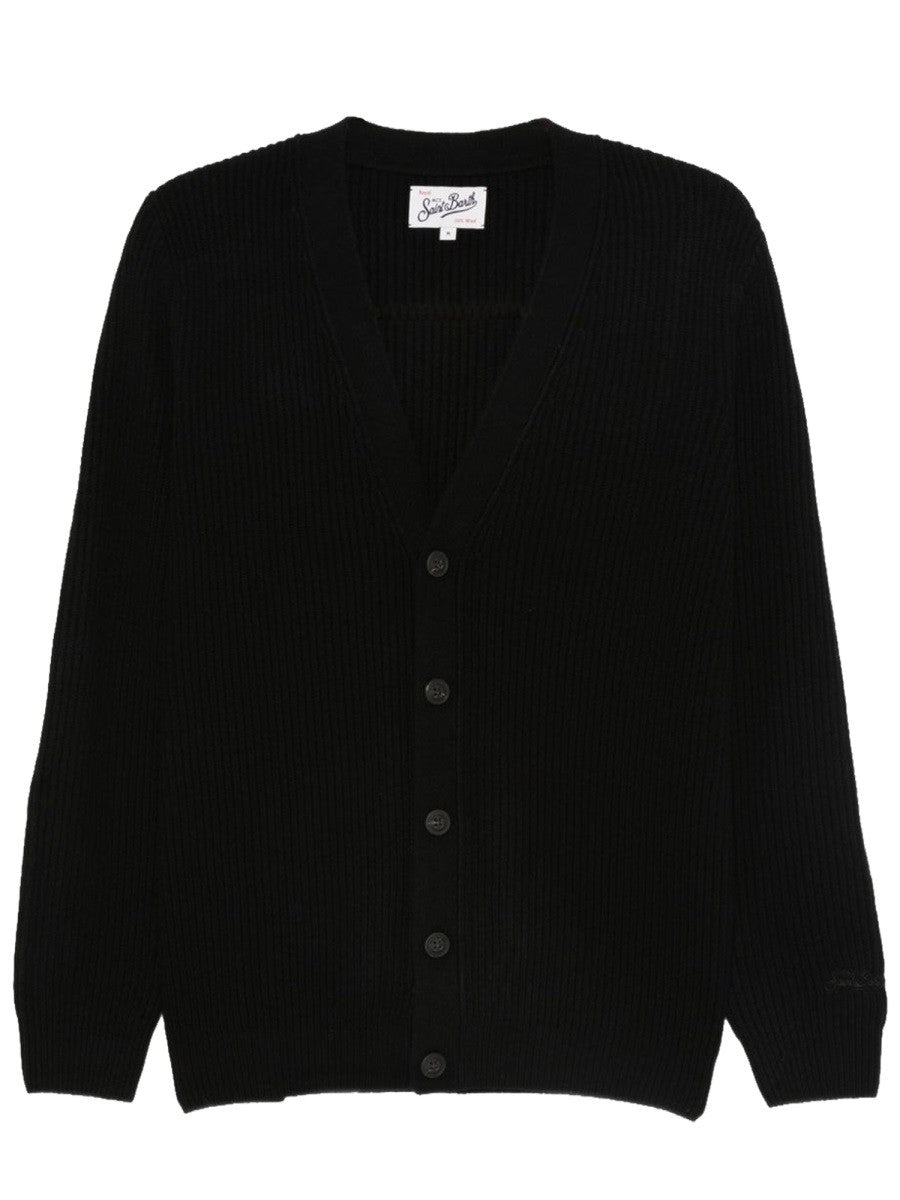 Mc2 Saint Barth Men's Wool Cardigan Black