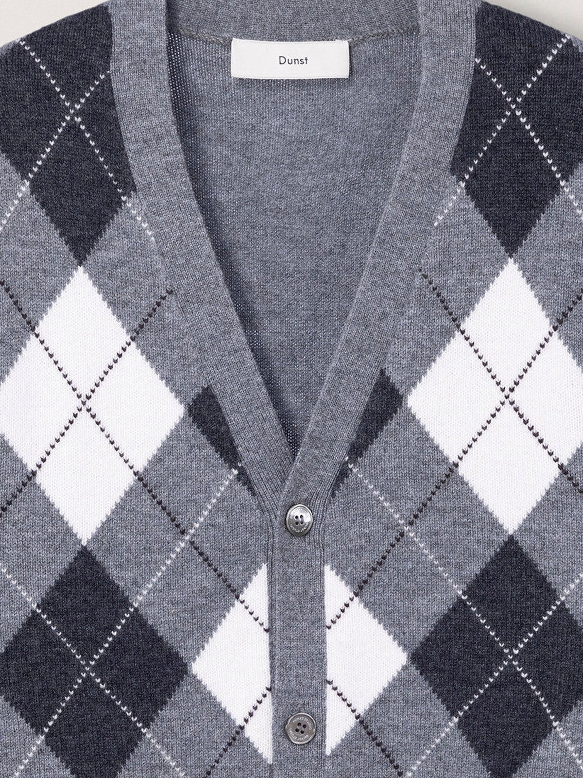 DUNST Men's Wool Cardigan Grey