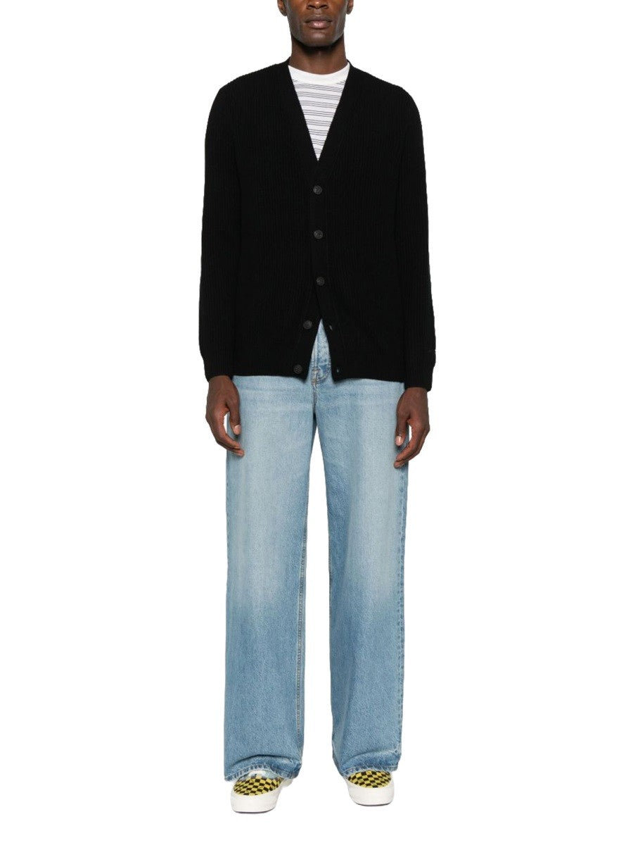 Mc2 Saint Barth Men's Wool Cardigan Black