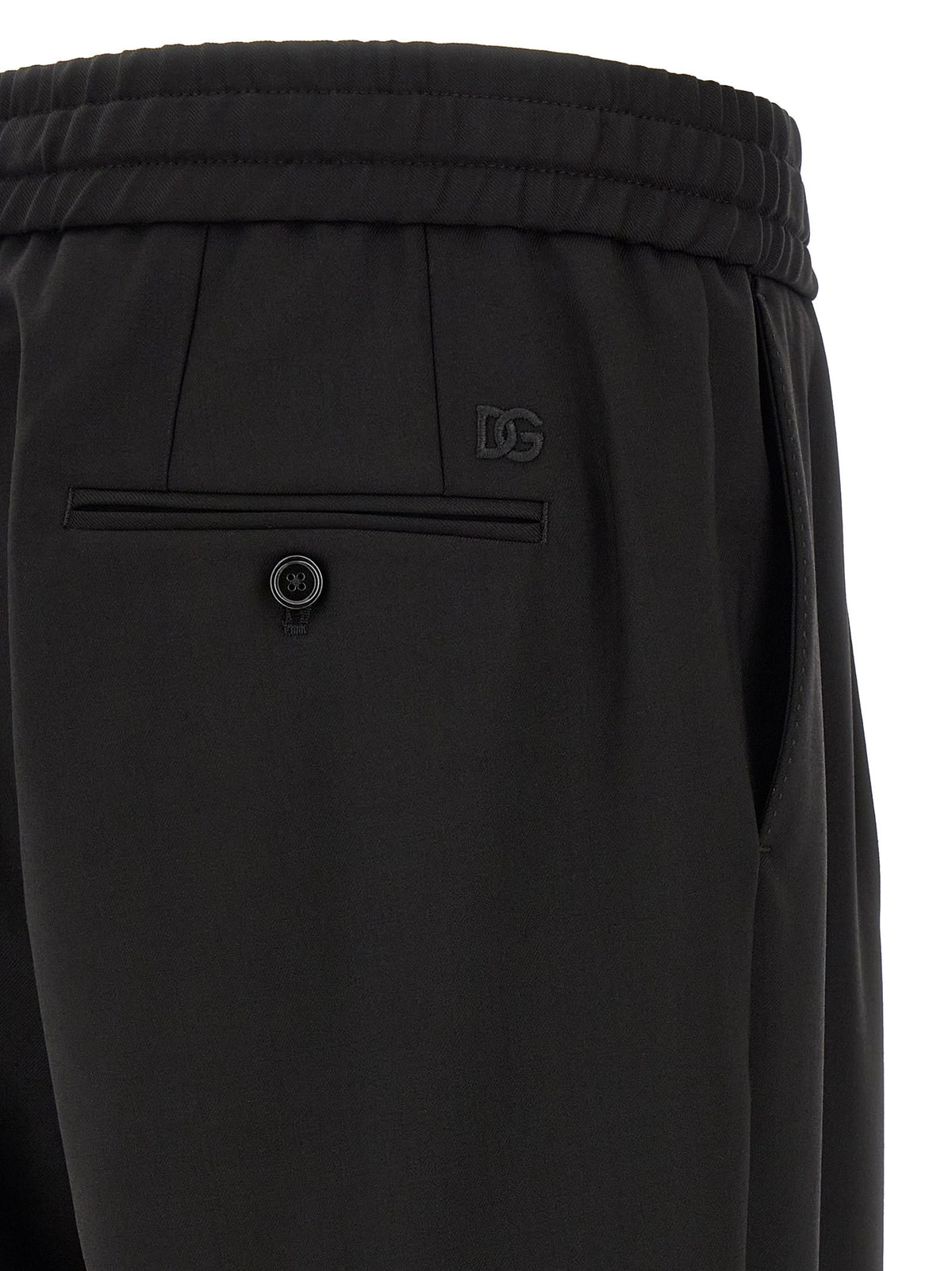 Dolce &amp; Gabbana Wool Gabardine Joggers Black