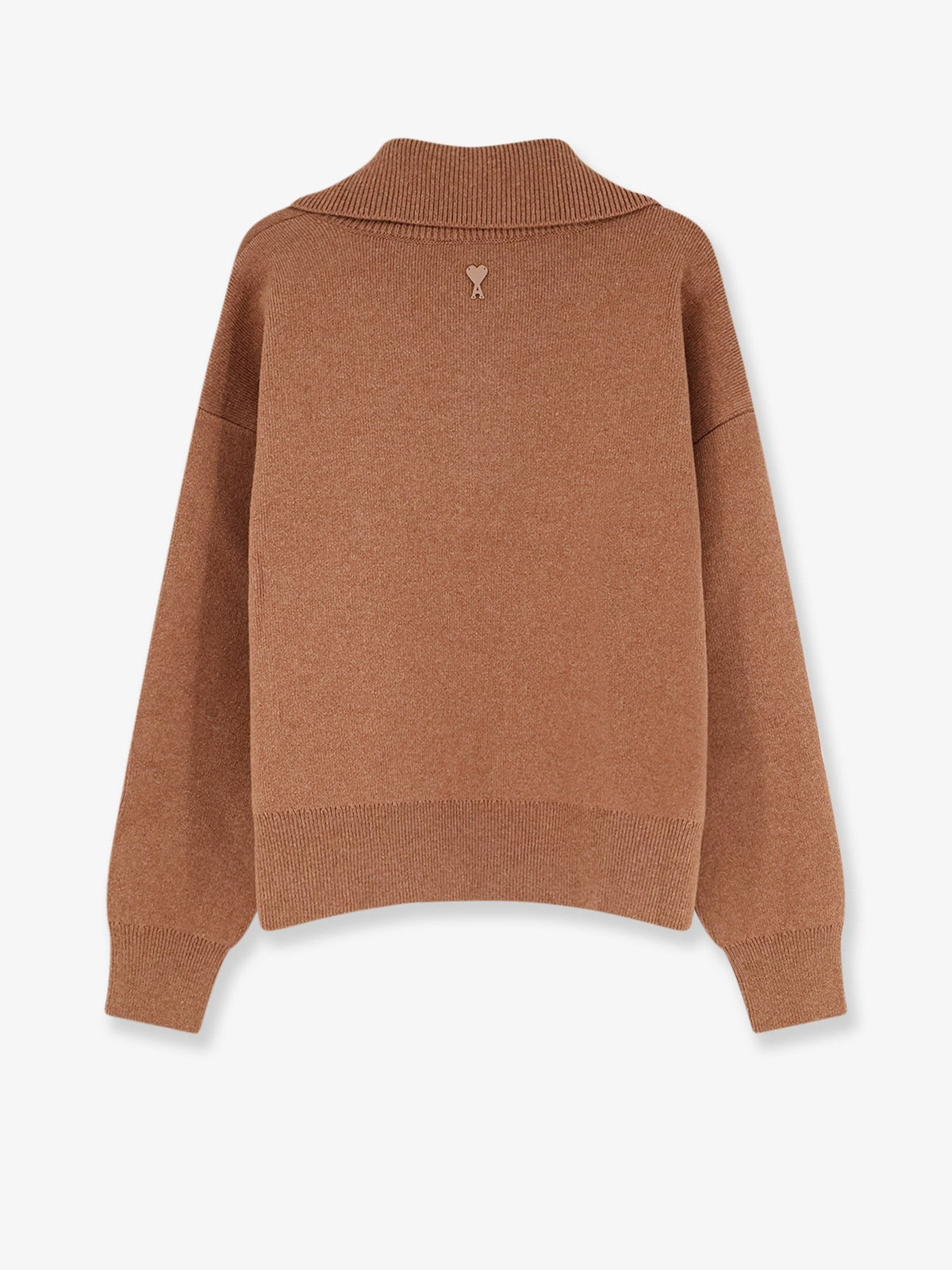 Ami Paris Men's Wool Knit Cardigan Beige