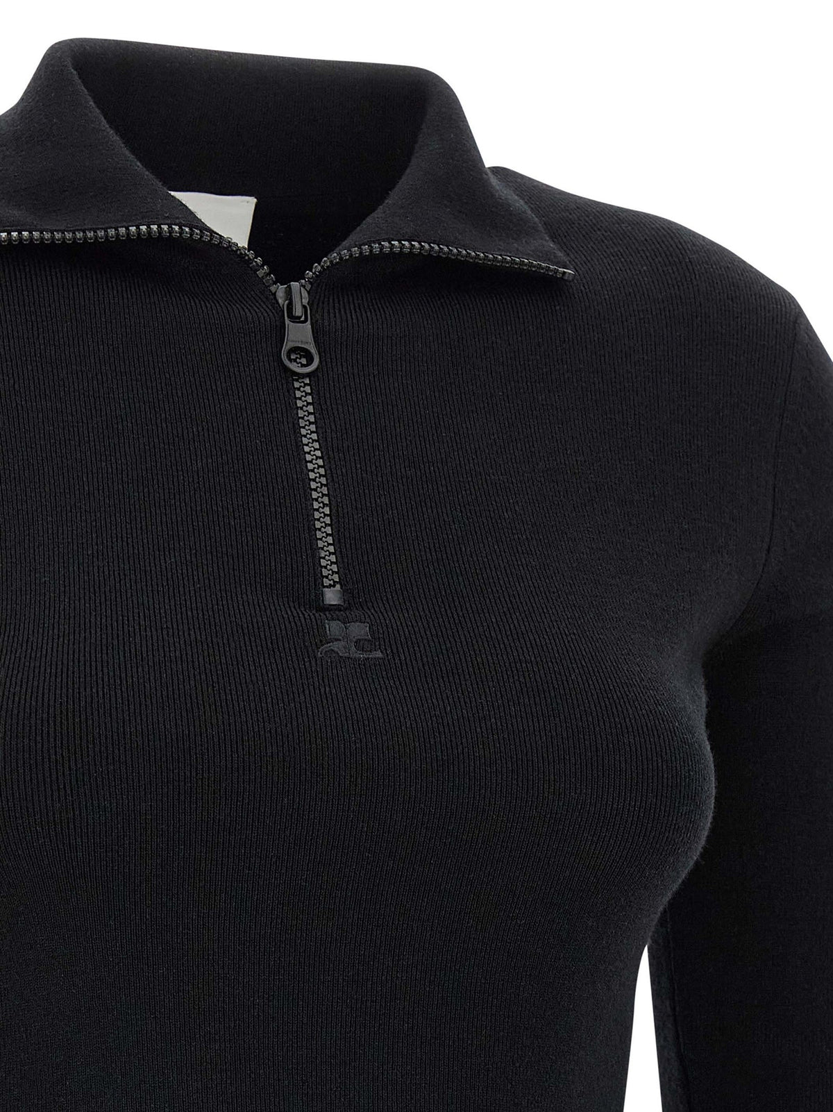courrèges Wool Knit Dress Black