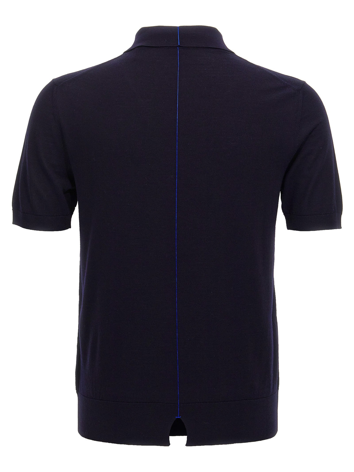 Burberry Wool Polo Shirt Blue