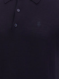 Burberry Wool Polo Shirt Blue