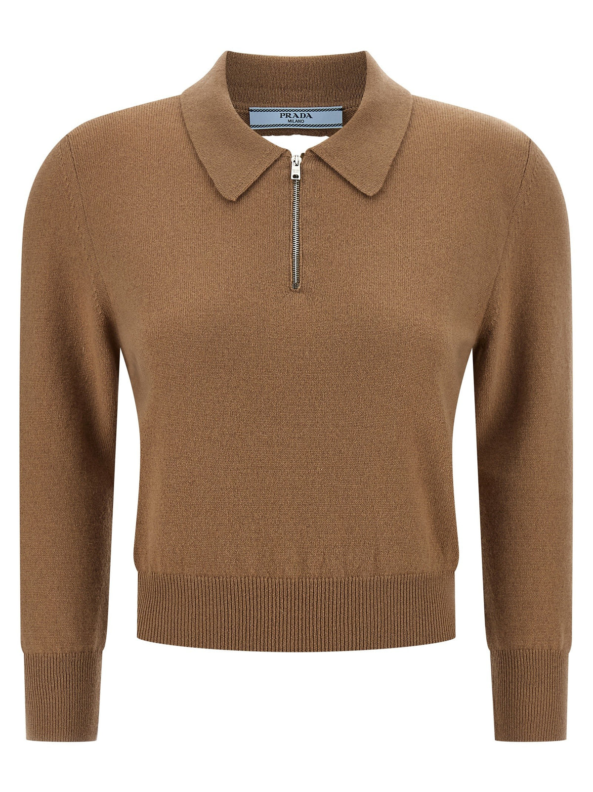 PRADA Wool Polo Shirt Beige